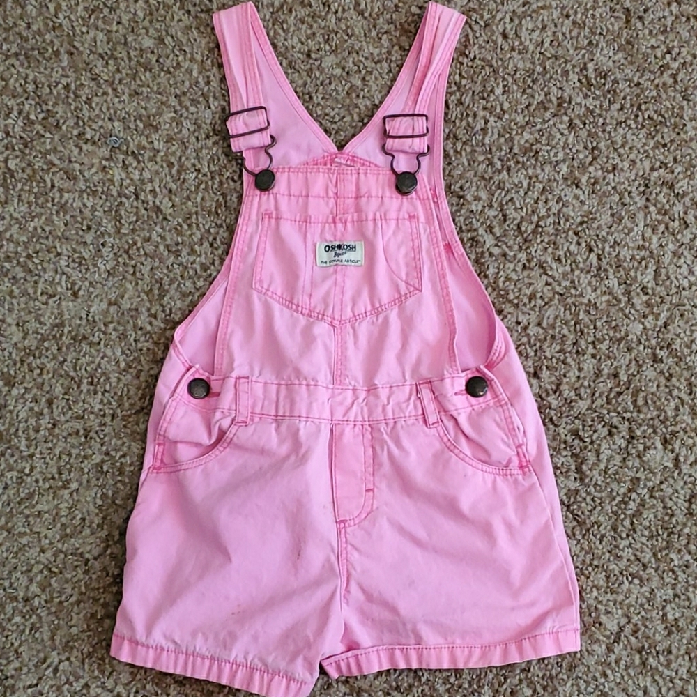 4T Bright Pink Shorts Overalls
